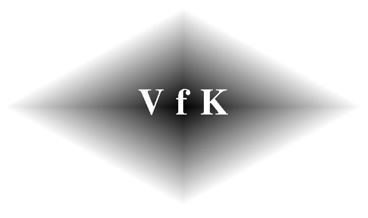 Stilisiertes Logo mit den Buchstaben "V f K" in einem grauen, diamantförmigen Hintergrund.