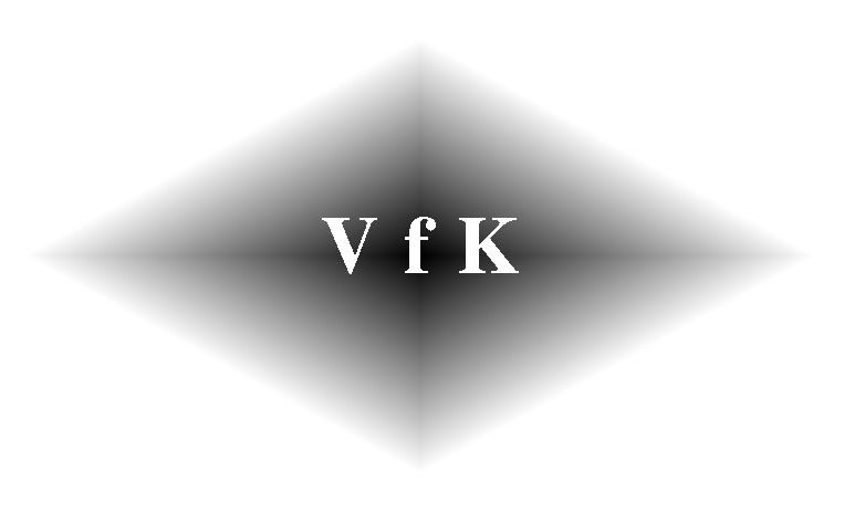 Logo mit den Buchstaben "VfK" auf einem grauen, verschwommenen Hintergrund.